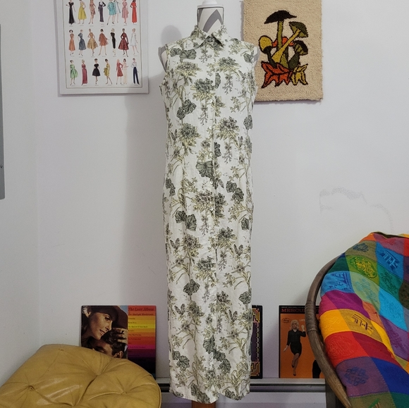 Hunt Club Dresses & Skirts - 90s Vintage Hunt Club | Floral Linen Midi Dress